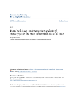 Burn, Boil & Eat : an Intersection Analysis of Stereotypes in the Most