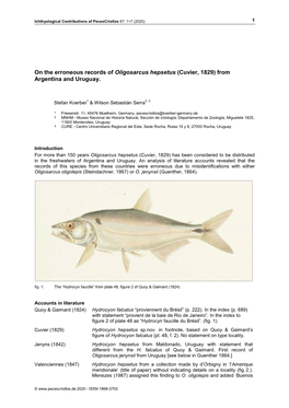 Koerber & Serra (2020) Oligosarcus Hepsetus Not from AR and UY