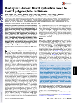 Neural Dysfunction Linked to Inositol Polyphosphate Multikinase