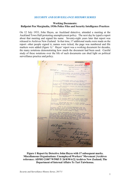 Ballpoint Pen Marginalia, 1930S Police Files and Security Intelligence Practices