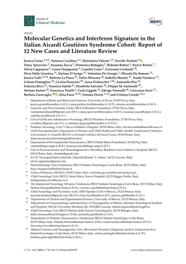 Molecular Genetics and Interferon Signature in the Italian Aicardi Goutières Syndrome Cohort: Report of 12 New Cases and Literature Review