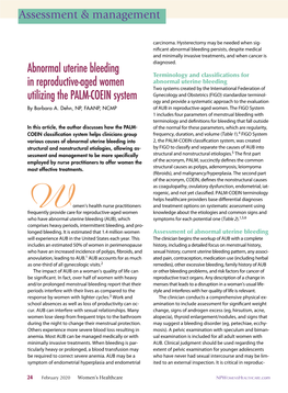 Abnormal Uterine Bleeding in Reproductive-Aged Women Utilizing