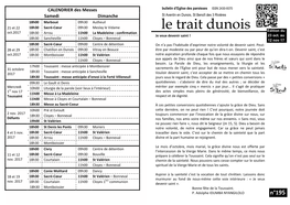 Le Trait Dunois Edition Du Oct.2017 18H30 Arrou 11H00 La Madeleine : Confirmation Je Veux Devenir Saint ! 23 Oct