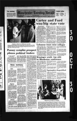 Carter and Ford Wop Big State Vote by JOHN MILNE Will Campaign in California, 45 Elec­ Carter, 196 Leaning to Ford and 112 United Press International Toral Votes