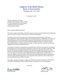 Congressional Support Letter Florida 404
