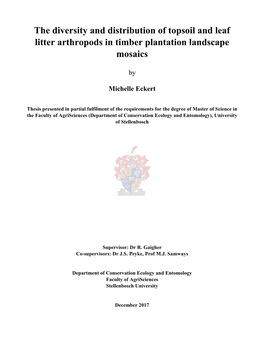 The Diversity and Distribution of Topsoil and Leaf Litter Arthropods in Timber Plantation Landscape Mosaics