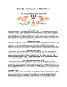 Defining Economic Justice and Social Justice