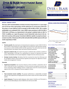 Dyer & Blair Investment Bank Company Update