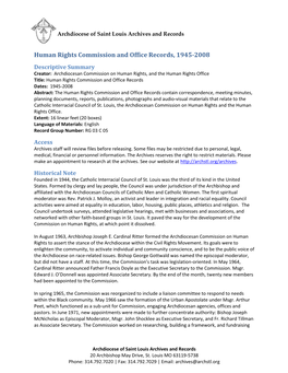 Human Rights Commission and Office Records, 1945-2008