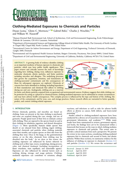 Clothing-Mediated Exposures to Chemicals and Particles Dusan Licina,† Glenn C