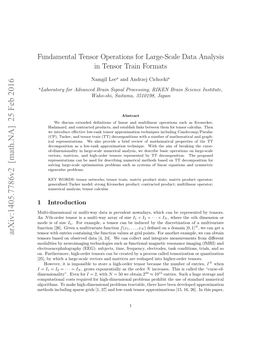 Fundamental Tensor Operations for Large-Scale Data Analysis
