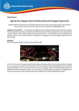 [Media Advisory] Light up Your Singapore Spirit This National Day