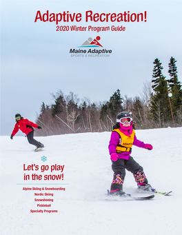 Adaptive Recreation! 2020 Winter Program Guide