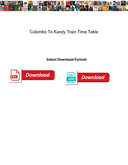 Colombo to Kandy Train Time Table