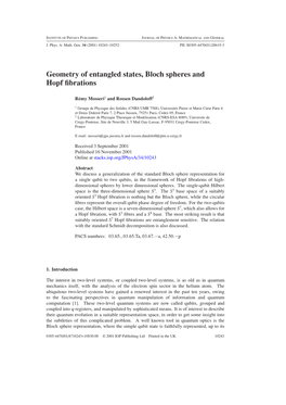 Geometry of Entangled States, Bloch Spheres and Hopf Fibrations