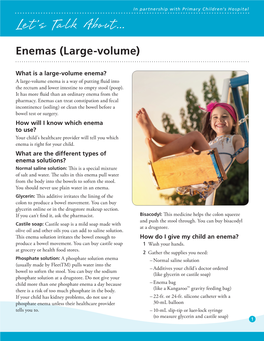 Large Volume Enemas