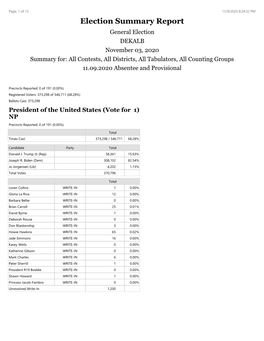 Election Summary Report