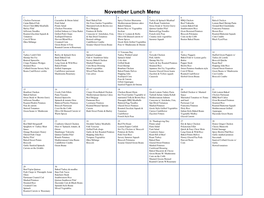 November Lunch Menu