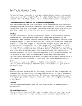 Tea Table Monitor Guide