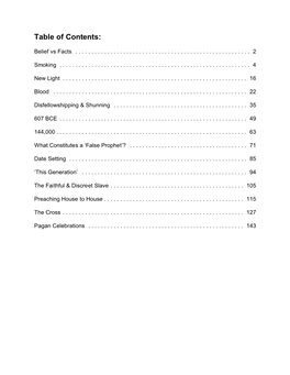 Table of Contents