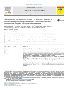 Gut Microbiota Dysbiosis in Depression and Possible Implications of the Antimicrobial E