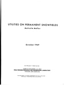 Mono III-A2d UTILITIES on PERMANENT SNOWFIELDS