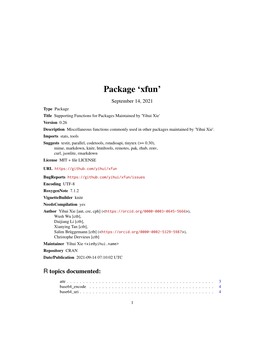 Xfun: Supporting Functions for Packages Maintained by 'Yihui Xie'