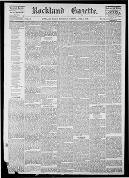 Rockland Gazette : April 3, 1856