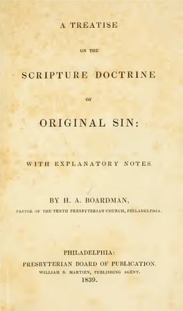 A Treatise on the Scripture Doctrine of Original Sin : with Explanatory Notes