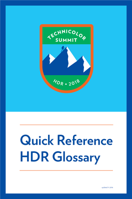 Quick Reference HDR Glossary