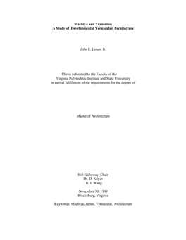 Thesis Proposal