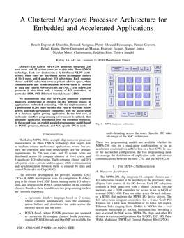 A Clustered Manycore Processor Architecture for Embedded and Accelerated Applications