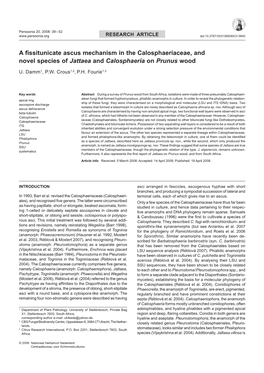 A Fissitunicate Ascus Mechanism in the Calosphaeriaceae, and Novel Species of Jattaea and Calosphaeria on Prunus Wood