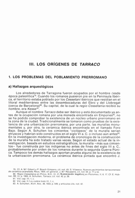 Iii. Los Or~Genes De Tarraco