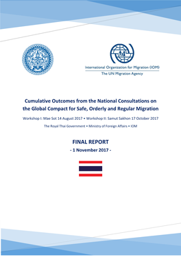 Thailand to Prepare the Inputs and Contributions of the Royal Thai Government to Inform the Regional Preparatory Meeting to Be Held in Bangkok in November 2017