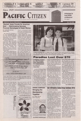 PACIFIC CITIZEN, May 7-20, 2004 Er Roots and Consequences Than Descent