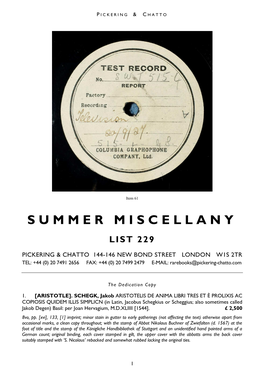 229 Summer Miscellany