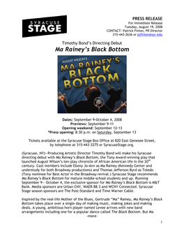 Ma Rainey's Black Bottom