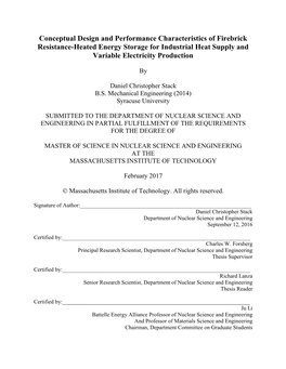 Conceptual Design and Performance Characteristics of Firebrick Resistance-Heated Energy Storage for Industrial Heat Supply and Variable Electricity Production