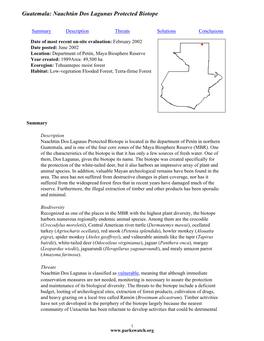 Guatemala: Naachtún Dos Lagunas Protected Biotope