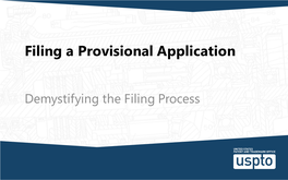 Filing a Provisional Application