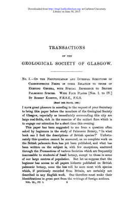 Transactions Geological Society of Glasgow