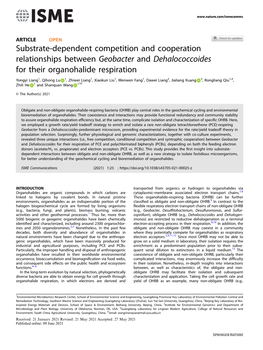 Substrate-Dependent Competition and Cooperation Relationships Between Geobacter and Dehalococcoides for Their Organohalide Respiration