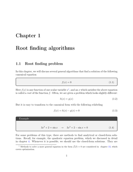 Chapter 1 Root Finding Algorithms