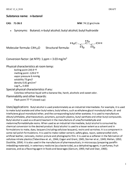 Substance Name: N-Butanol