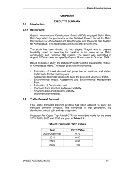 DPR for Ahmedabad Metro 0-1 CHAPTER 0 EXECUTIVE