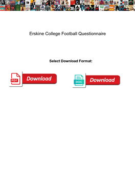 Erskine College Football Questionnaire