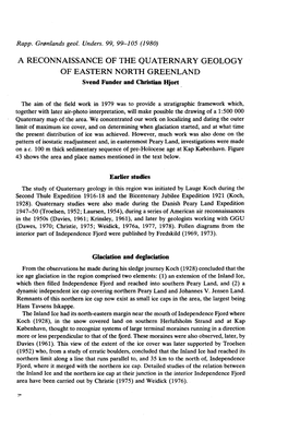 A Reconnaissance of the Quaternary Geology of Eastern North Greenland