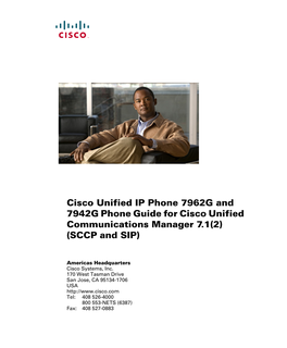 Cisco Unified IP Phone 7962G and 7942G Phone Guide for Cisco Unified Communications Manager 7.1(2) (SCCP and SIP)