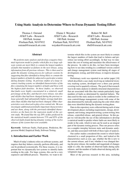 Using Static Analysis to Determine Where to Focus Dynamic Testing Effort